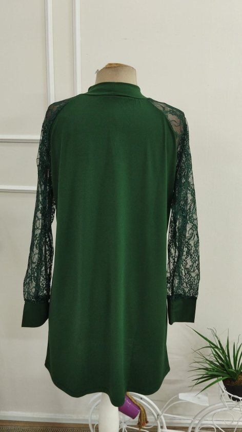 Rochie mini din material ușor cu mâneci lungi, cu detaliu picătură, 37450