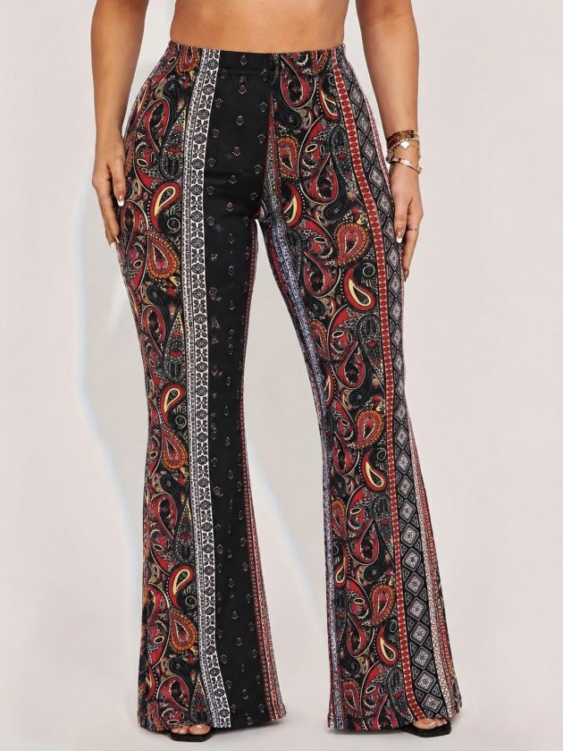 Colanți Dama Tip Pantalon cu Talie Înaltă, cu Model, din Material Neopren, 38139
