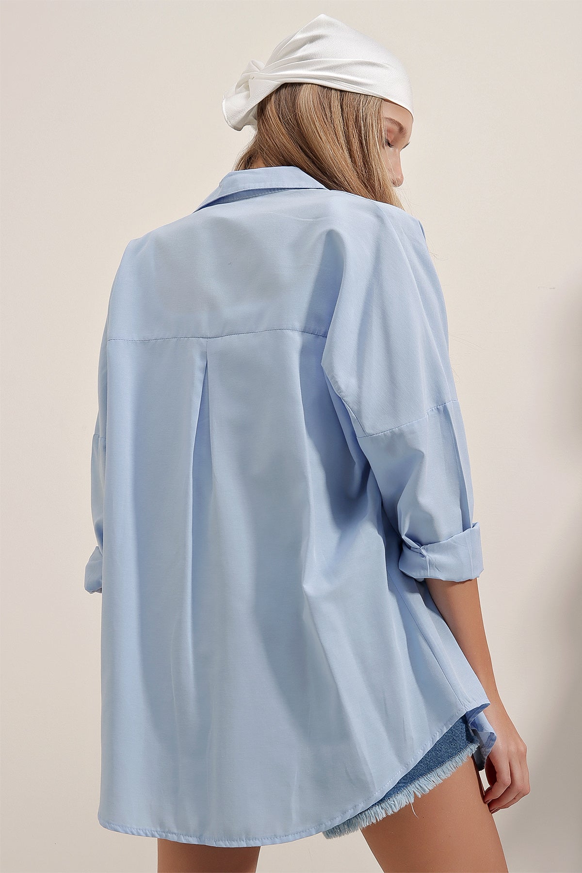 Cămașă lungă 3900 Oversize - Albastră