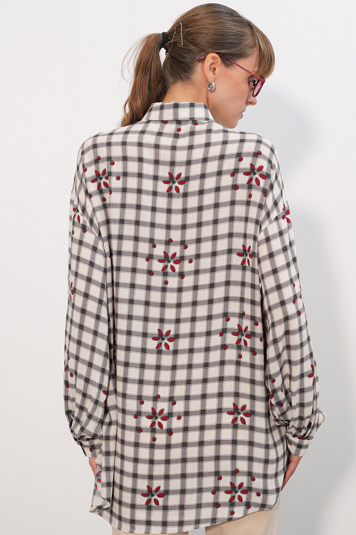 3900 Oversize Uzun Basic Gömlek - E.Siyah