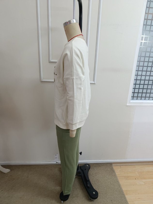 Set de două piese pentru femei, bluză și pantaloni, cu mânecă lungă, periat, cu trei fire, deschis pe un umăr, 39285