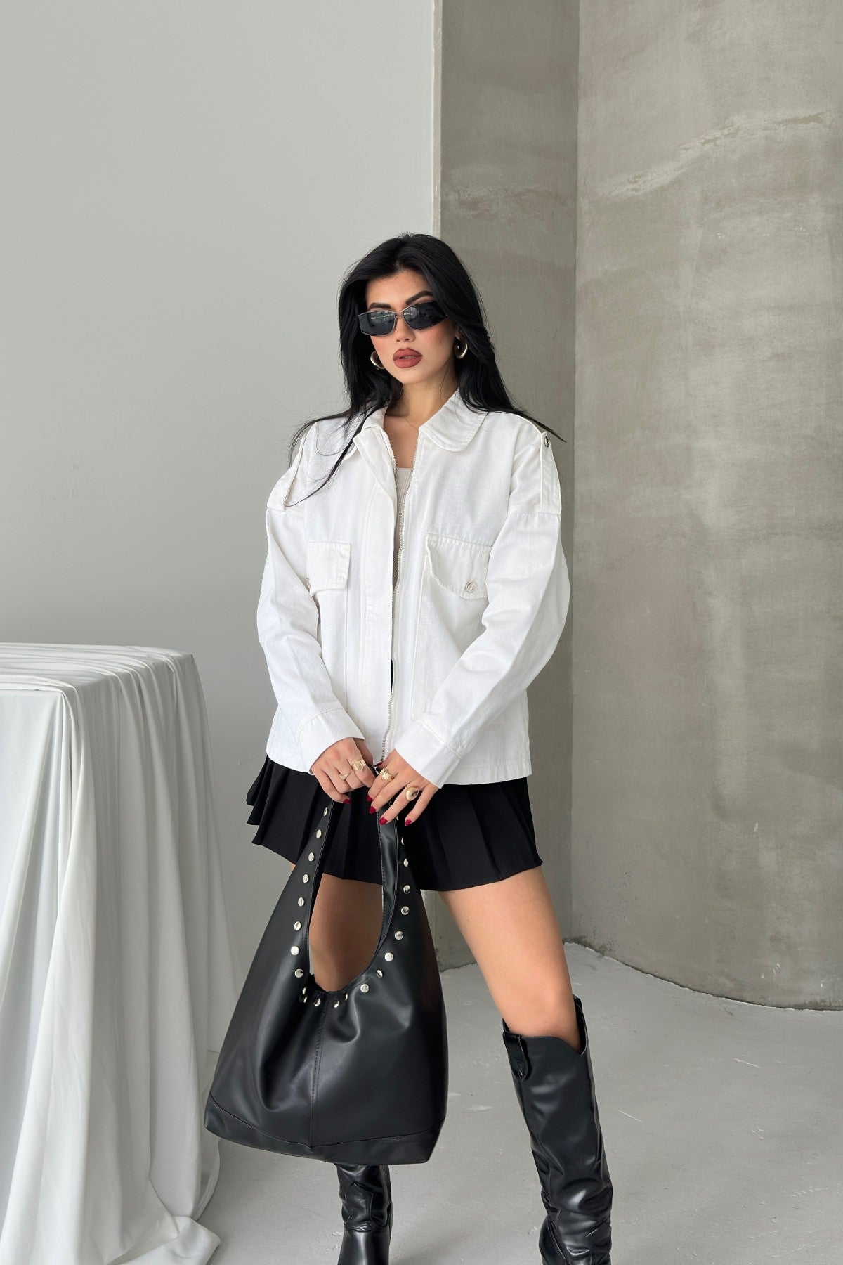 Jachetă Denim cu Buzunare 6254