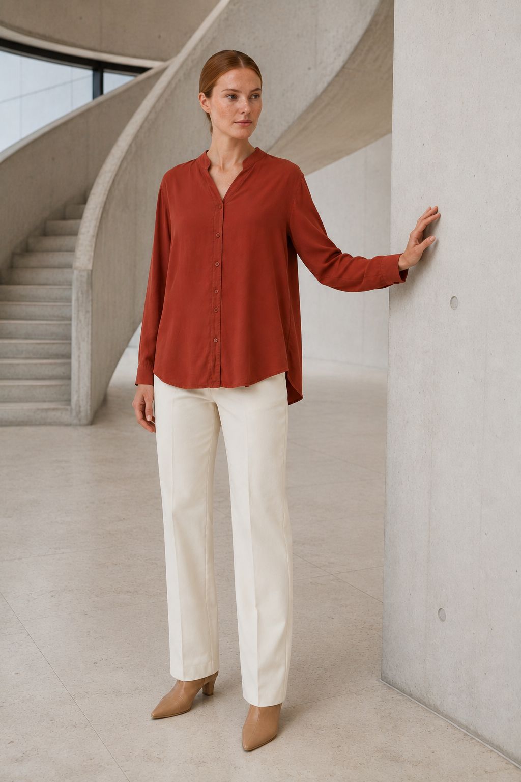 Uzun Kollu V Yaka Gömlek HS641