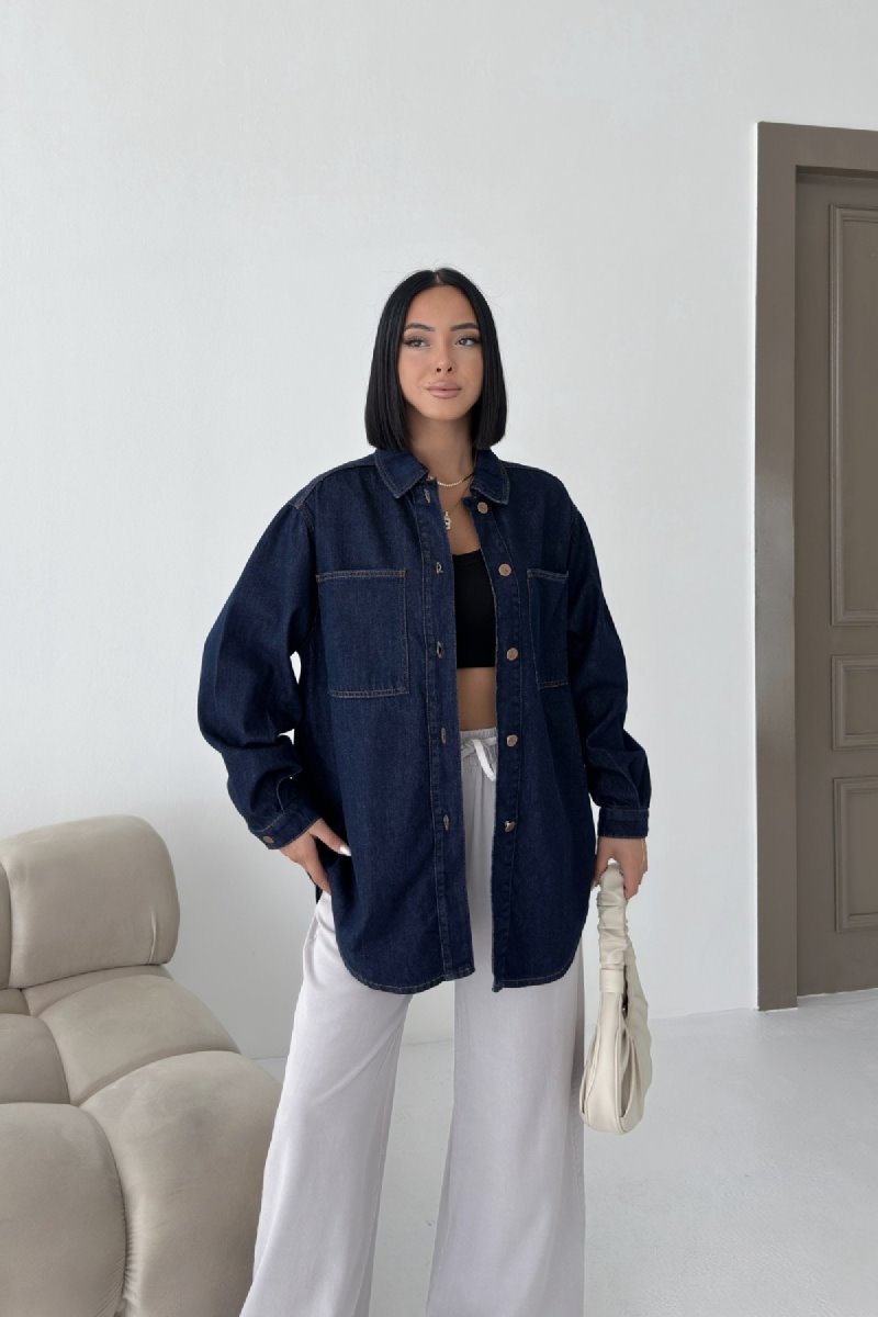 Cămașă Denim Oversized cu Butoane 6080