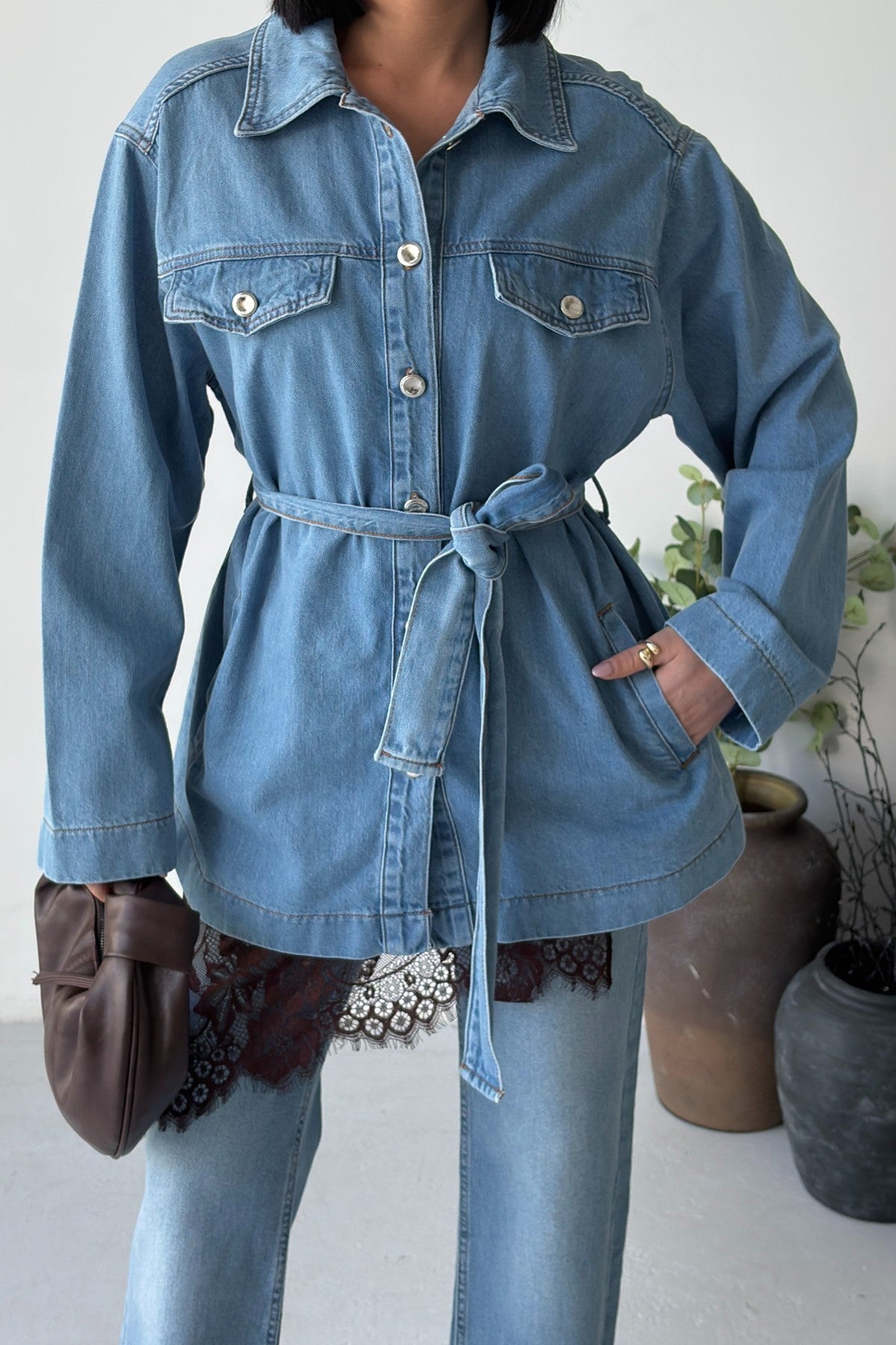 Cămașă Oversized cu Centură 6250