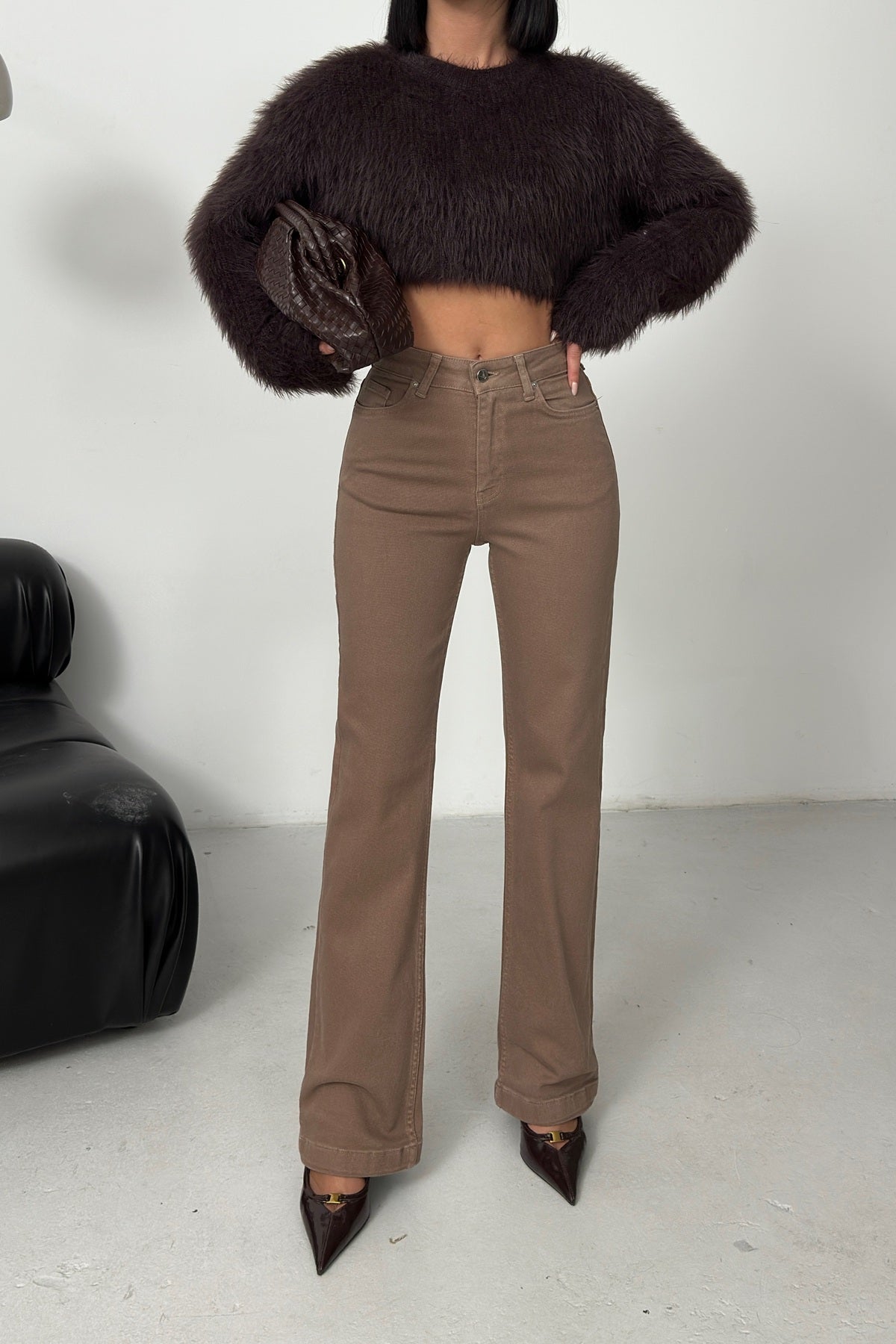 Pantalon Denim Relax Larg cu Cusaturi 7026