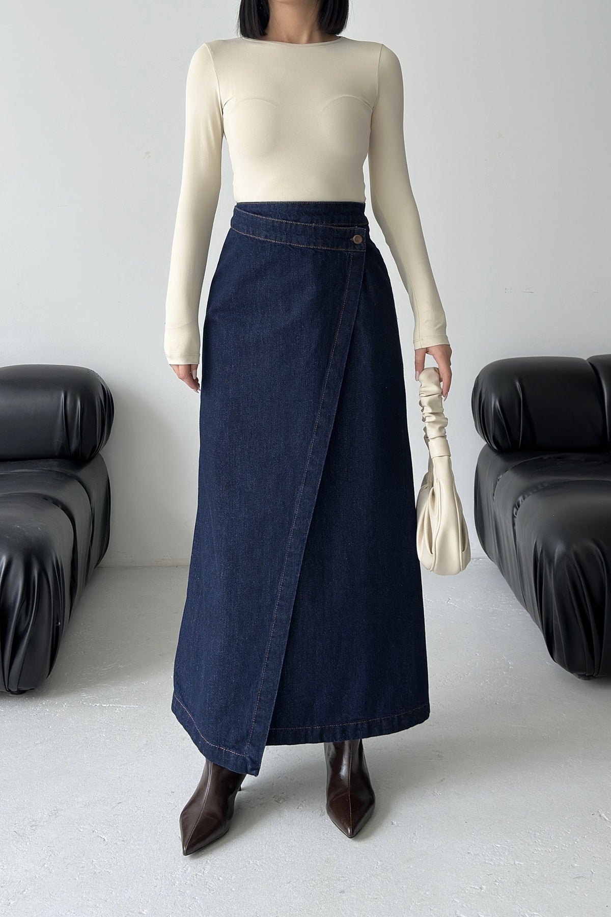 Fusta Denim Lunga cu Capac 1941