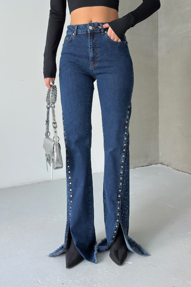 Pantalon Denim cu Taiatura Picior 7102