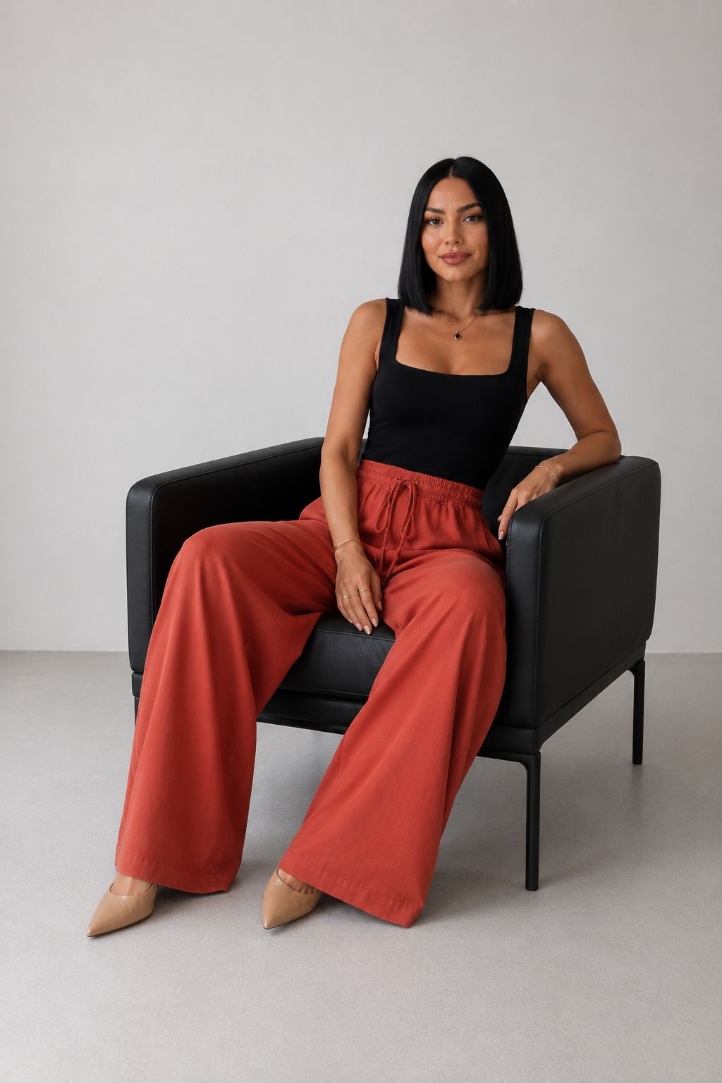 Pantaloni Palazzo cu Elastic 7150