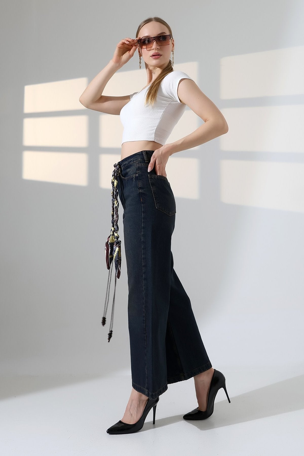 Pantaloni Palazzo Denim 7158