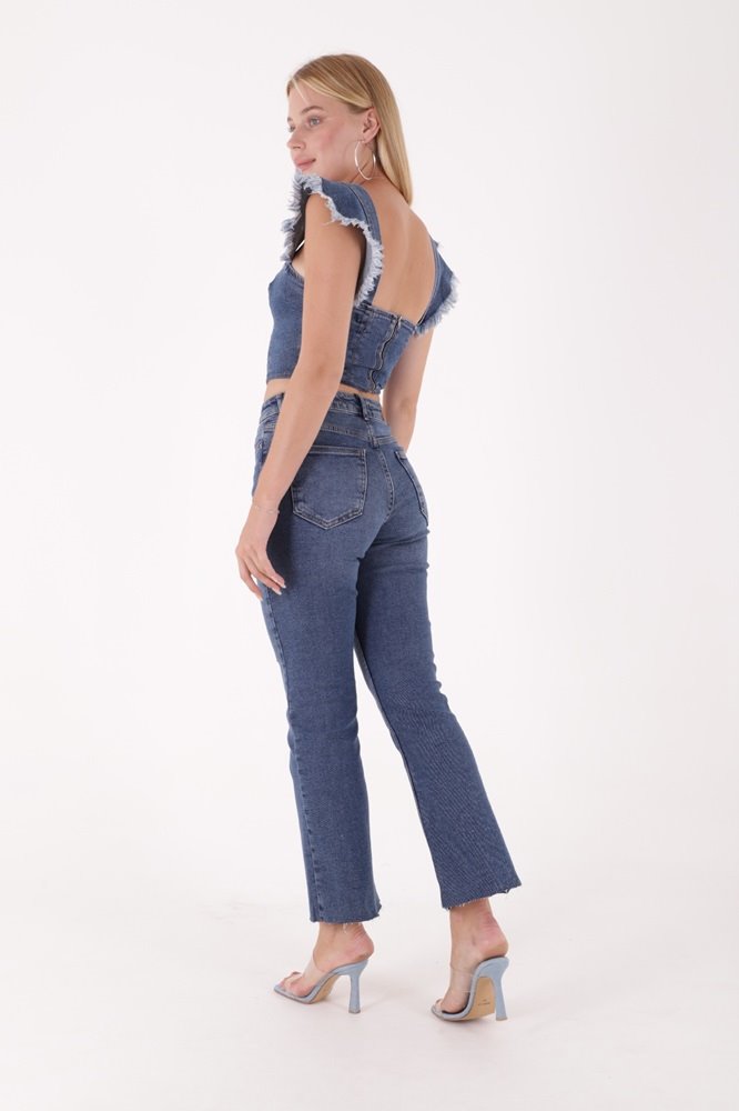 İspanyol Mom Fit Kot Pantolon 1706