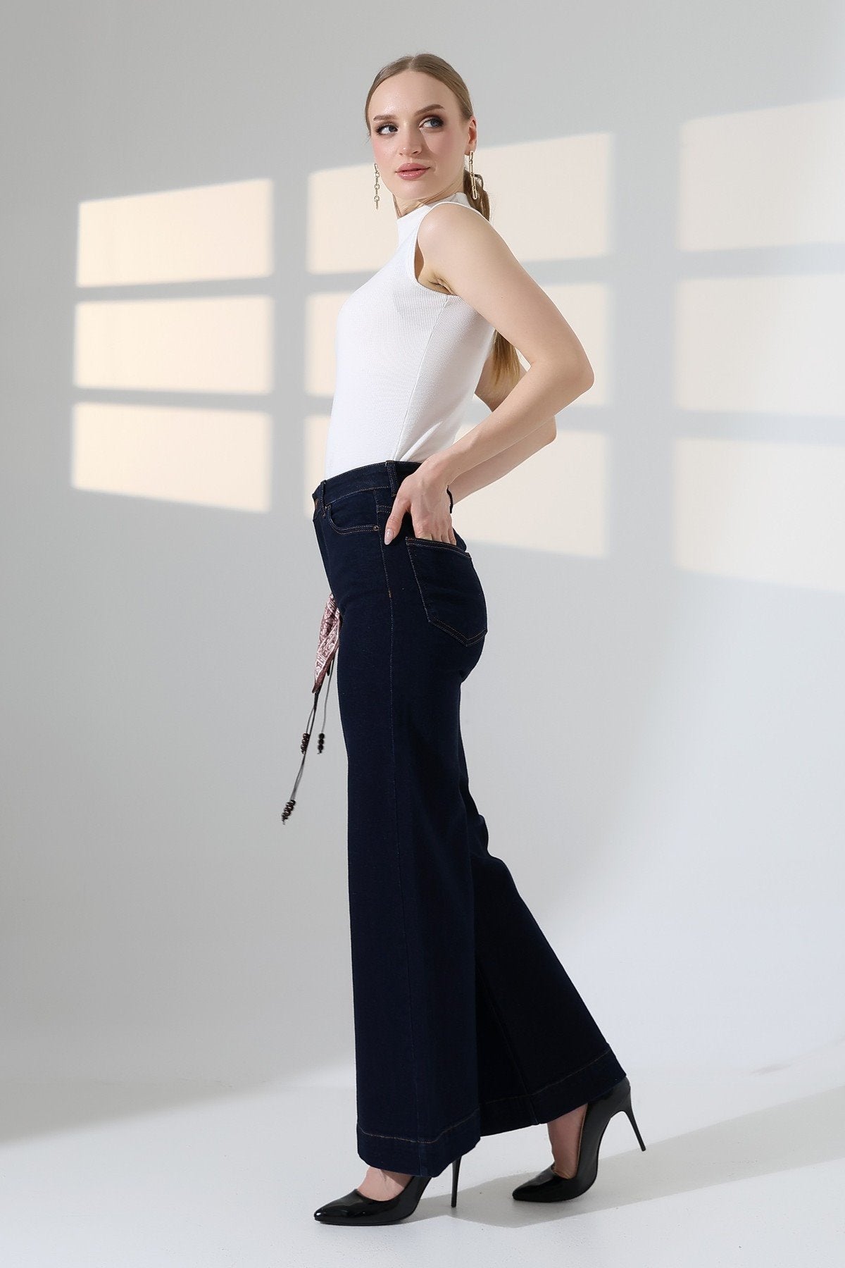 Pantaloni Denim Texturizati 7163