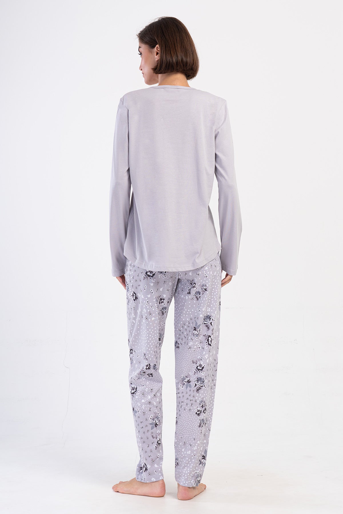 SET PIJAMALE FEMEI P.SUPREM XXL CU GAT ROTUND SI MANECA LUNGA SI TIV OVAL - DESIGN