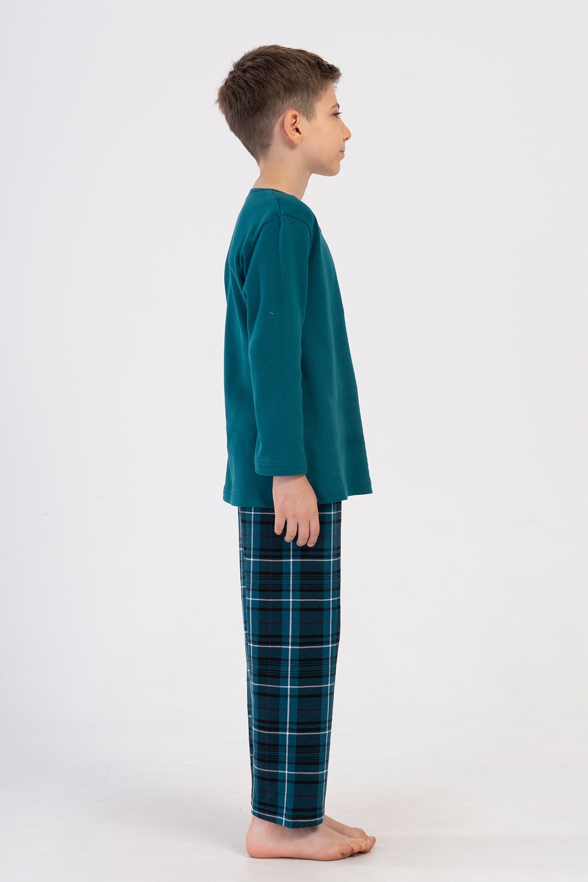 SET PIJAMALE BĂIEȚI INTERLOC, GULER ROTUND, MÂNECĂ LUNGĂ (7-8/13-14) - ZUMRUT