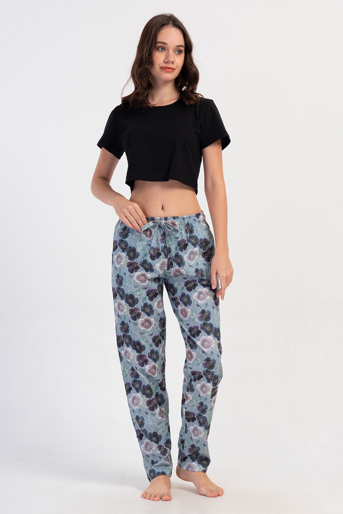 PANTALONI DE PIJAMALE DE DAMĂ P.SUPREM XXL, CU BUZUNARE, SINGURĂ PIESĂ - GRI