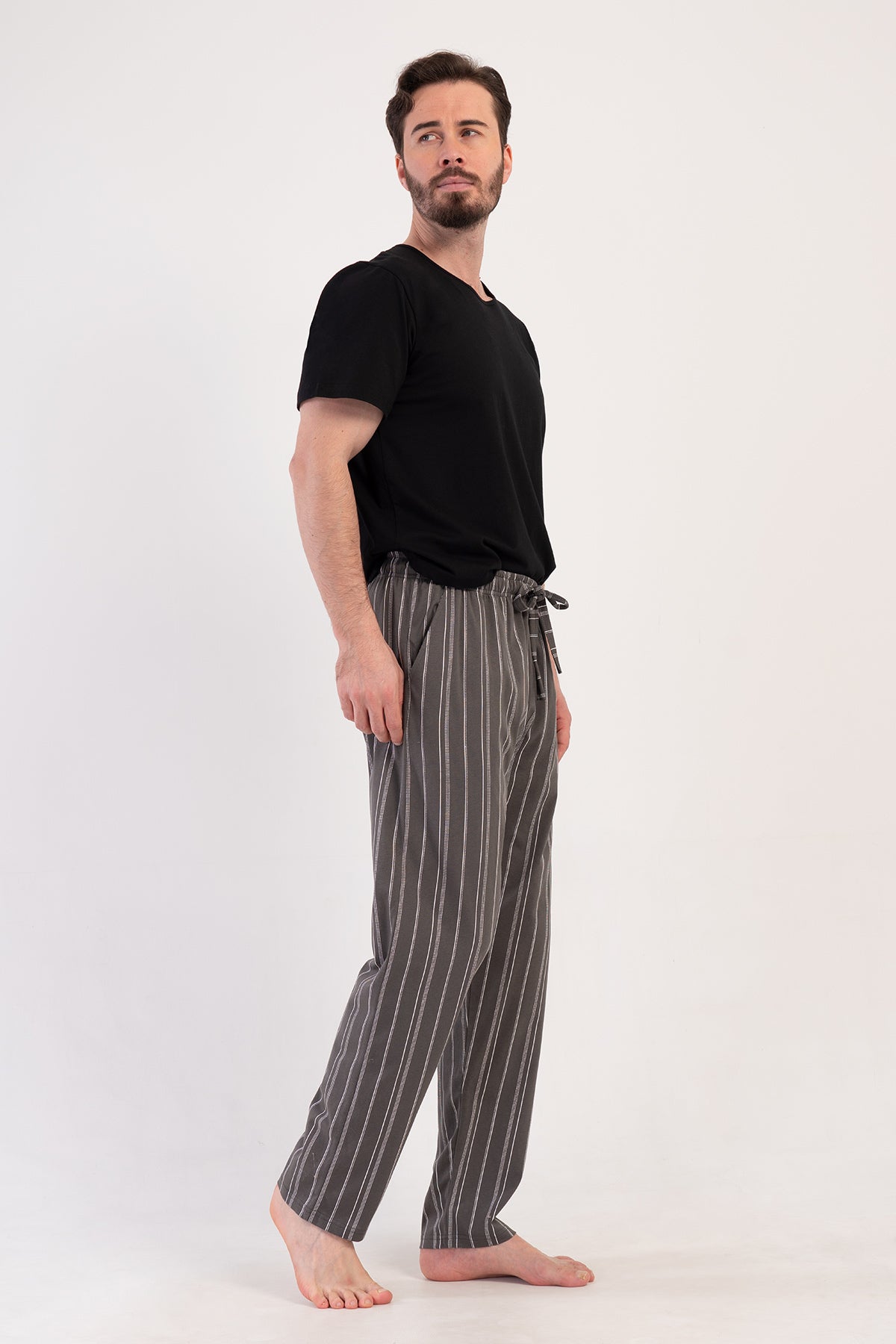Cepli Erkek Penye Süprem Xxl Tek Alt Pijama - Füme