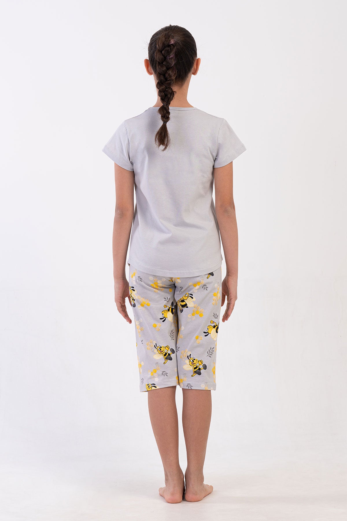COSTUM FETE P.SUPREM GÂT ROTUND MÂNECĂ SCURTĂ CU FUSTĂ OVALĂ CAPRI (7-8/13-14) - GRI