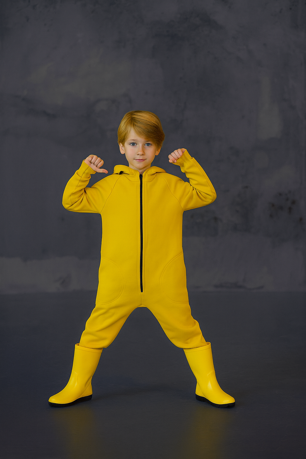 Kids' Unisex Winter Hooded Zip-Up Jumpsuit | 3–9 Years | RG Brand | RG1439 - MUSTARD
