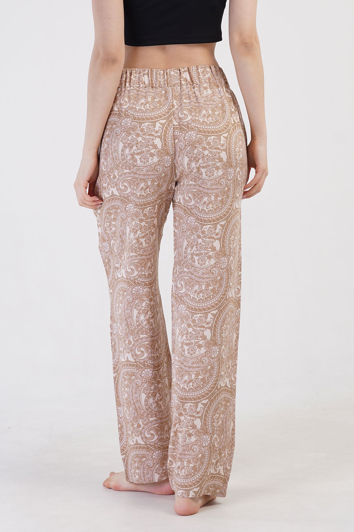 PANTALONI DE PIJAMALE DE DAMĂ DIN VÂSCOZĂ CU BUZUNARE - ROZ DESCHIS