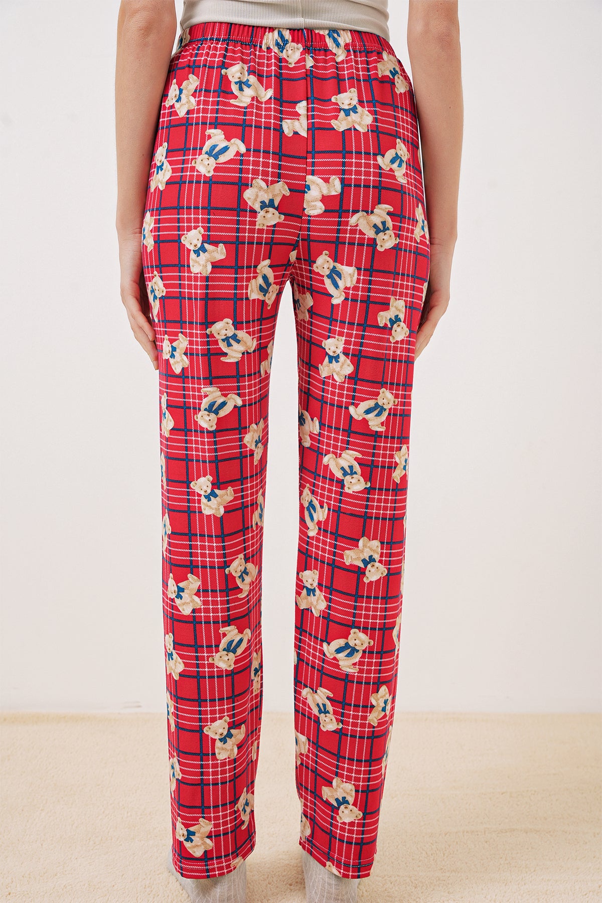 Desenli Pijama Altı - Kırmızı