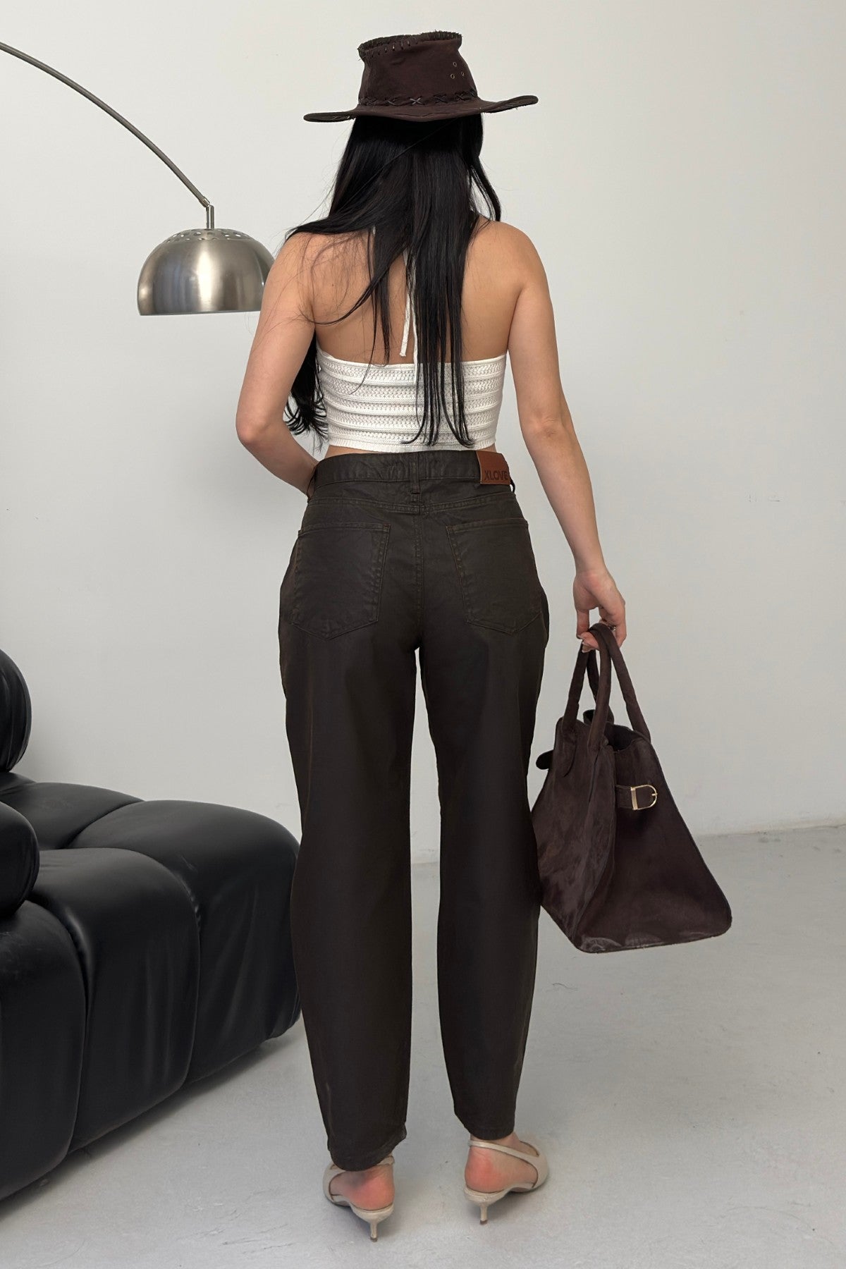 Pantaloni Mom cu Acoperire Cerată 7179