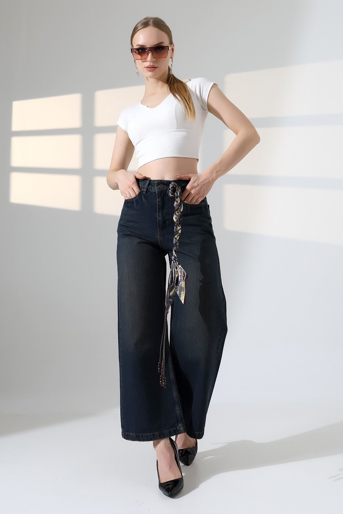 Pantaloni Palazzo Denim 7158