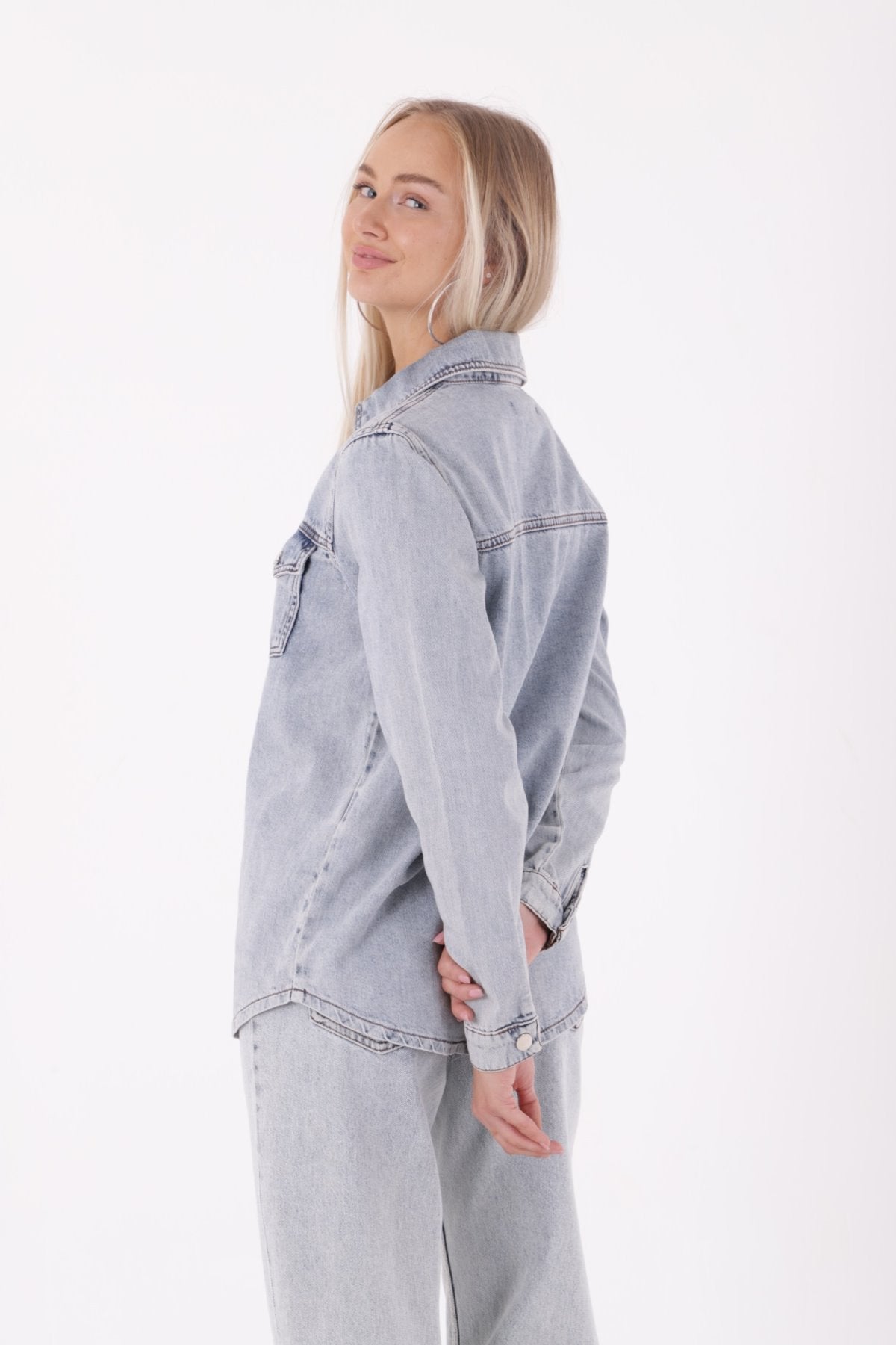 Cămașă Denim cu Capse 6013