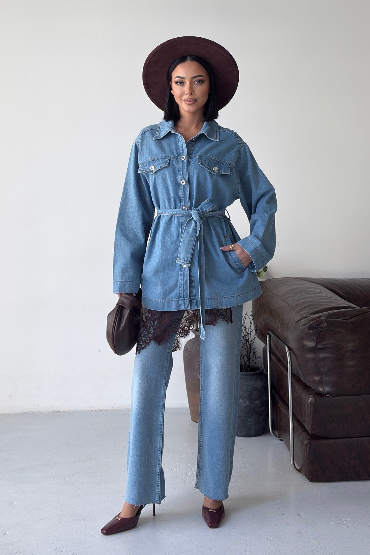 Cămașă Oversized cu Centură 6250