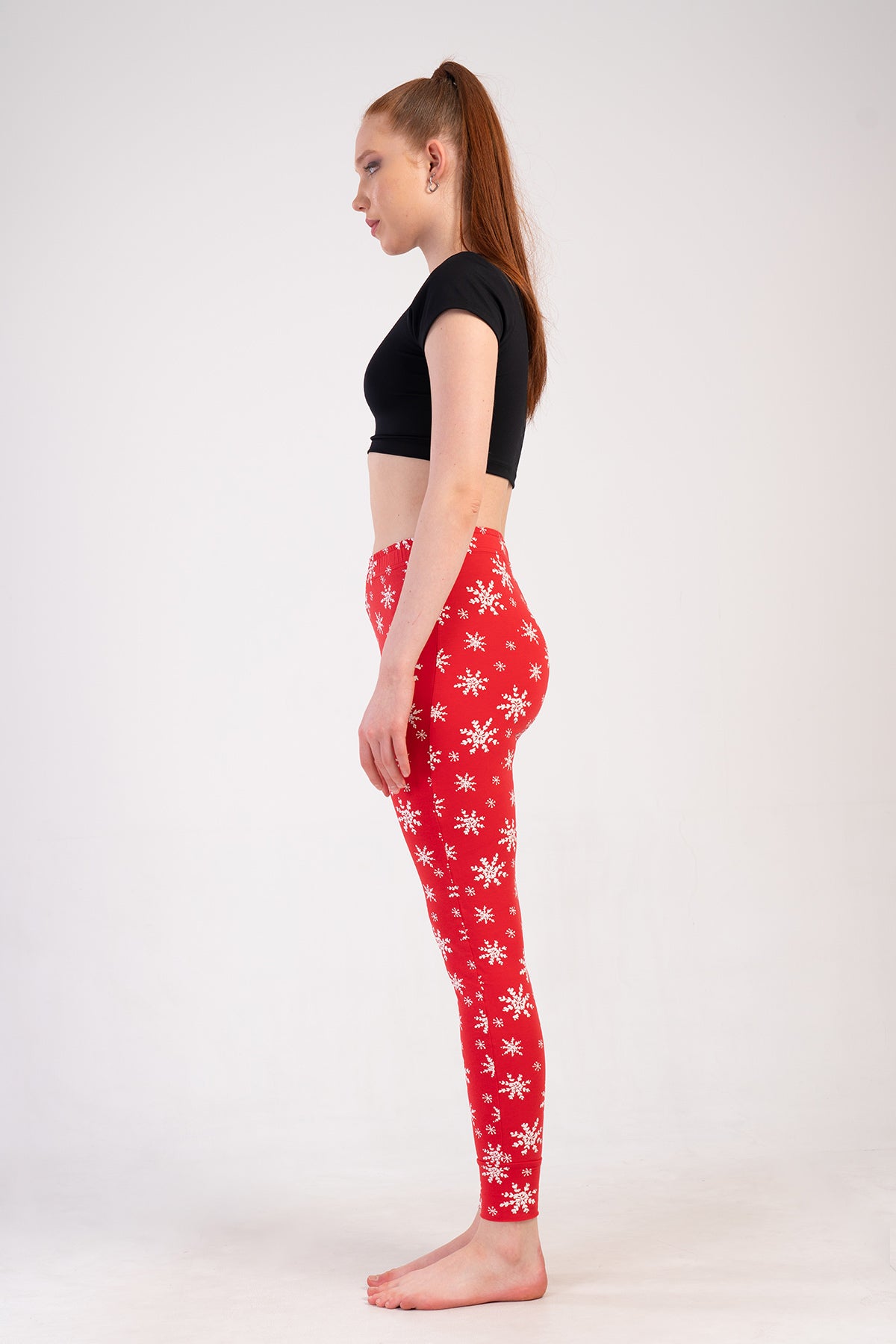 Pijama pantalon de damă, tip colan, din lycra, cu manșetă - ROȘU NOU