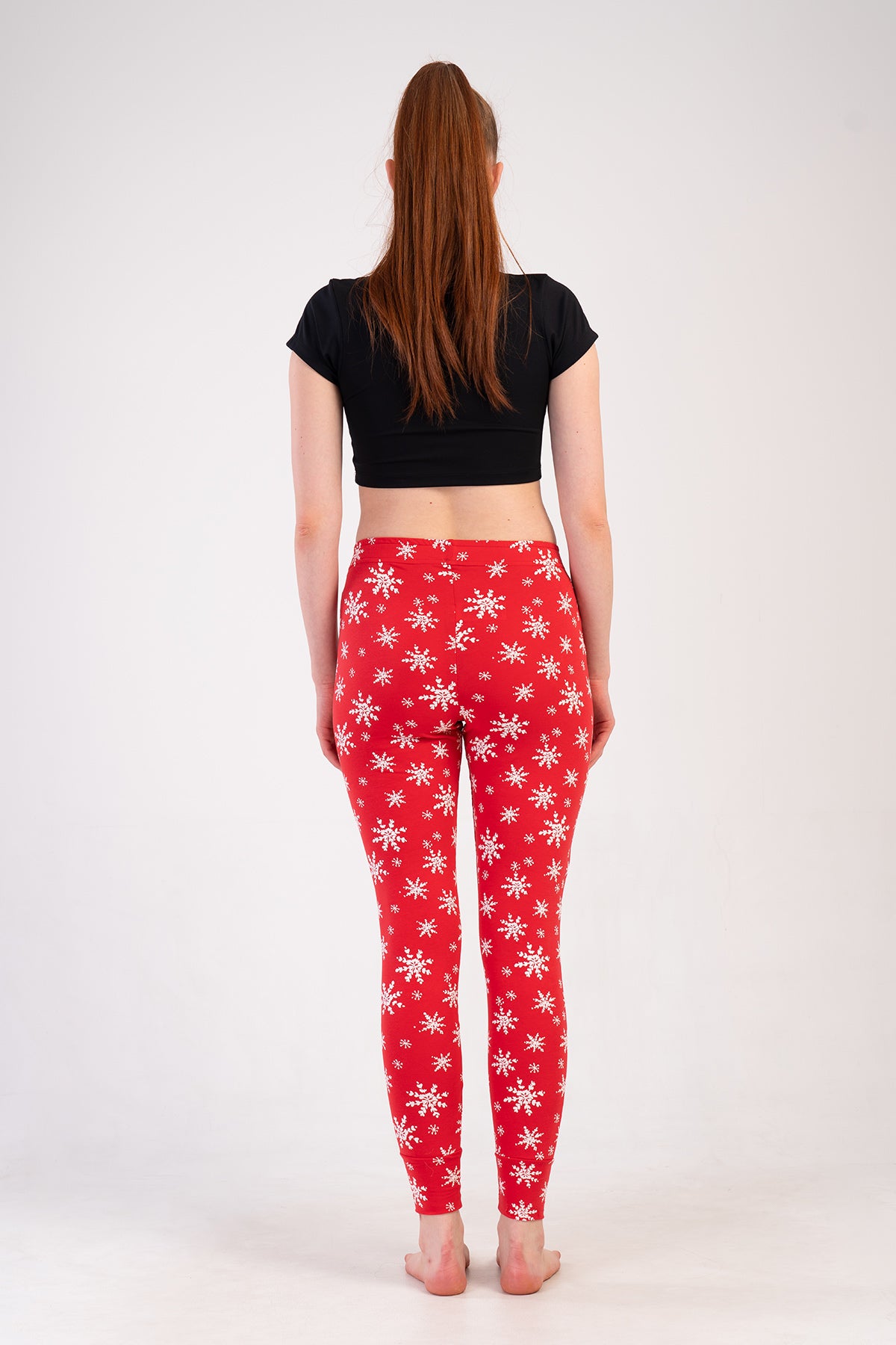 Pijama pantalon de damă, tip colan, din lycra, cu manșetă - ROȘU NOU
