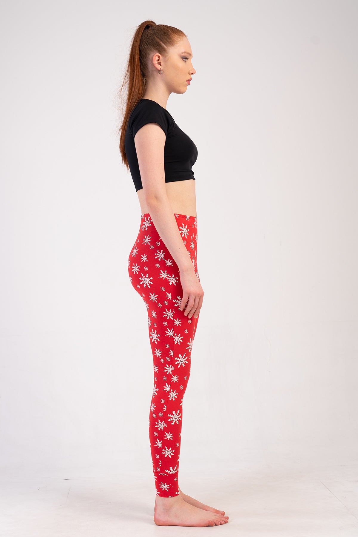 Pijama pantalon de damă, tip colan, din lycra, cu manșetă - ROȘU NOU
