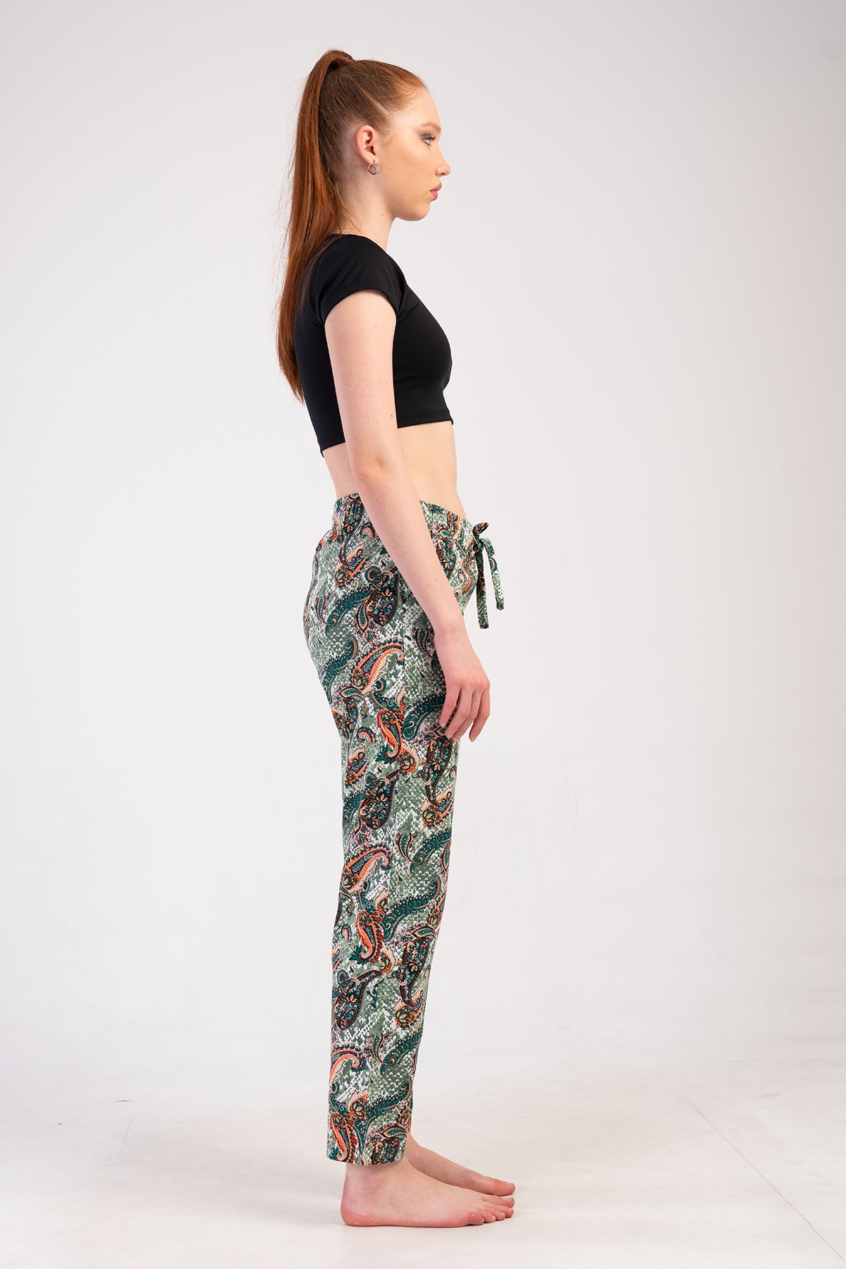 PANTALON PIJAMA FEMEI P.SUPREM XXL CU BUZUNARE - VERDE