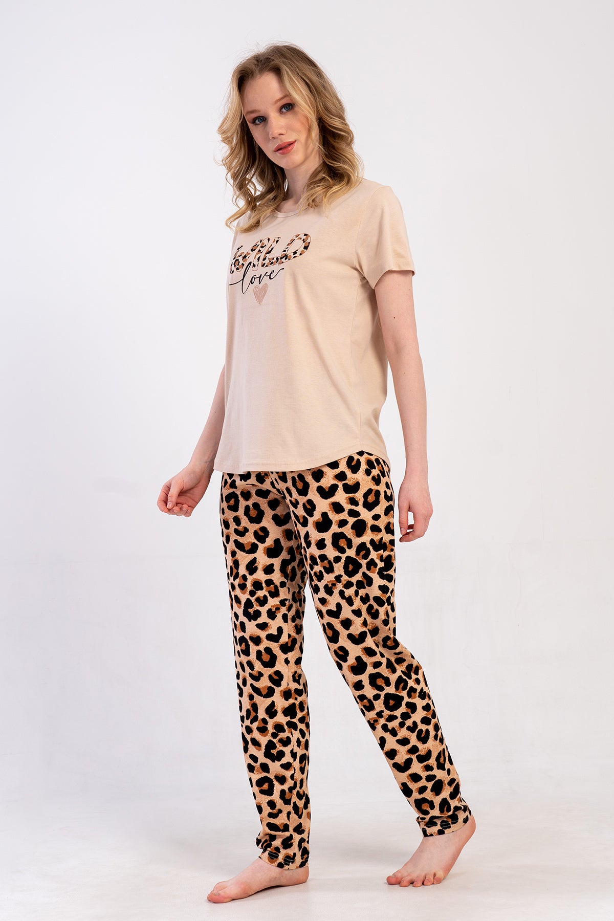 FEMEIE P.SUPREM BATTAL XXL GULER LA BAZA GATULUI MANECA SCURTA SET PIJAMA CU FUSTA OVALA - NEGRU