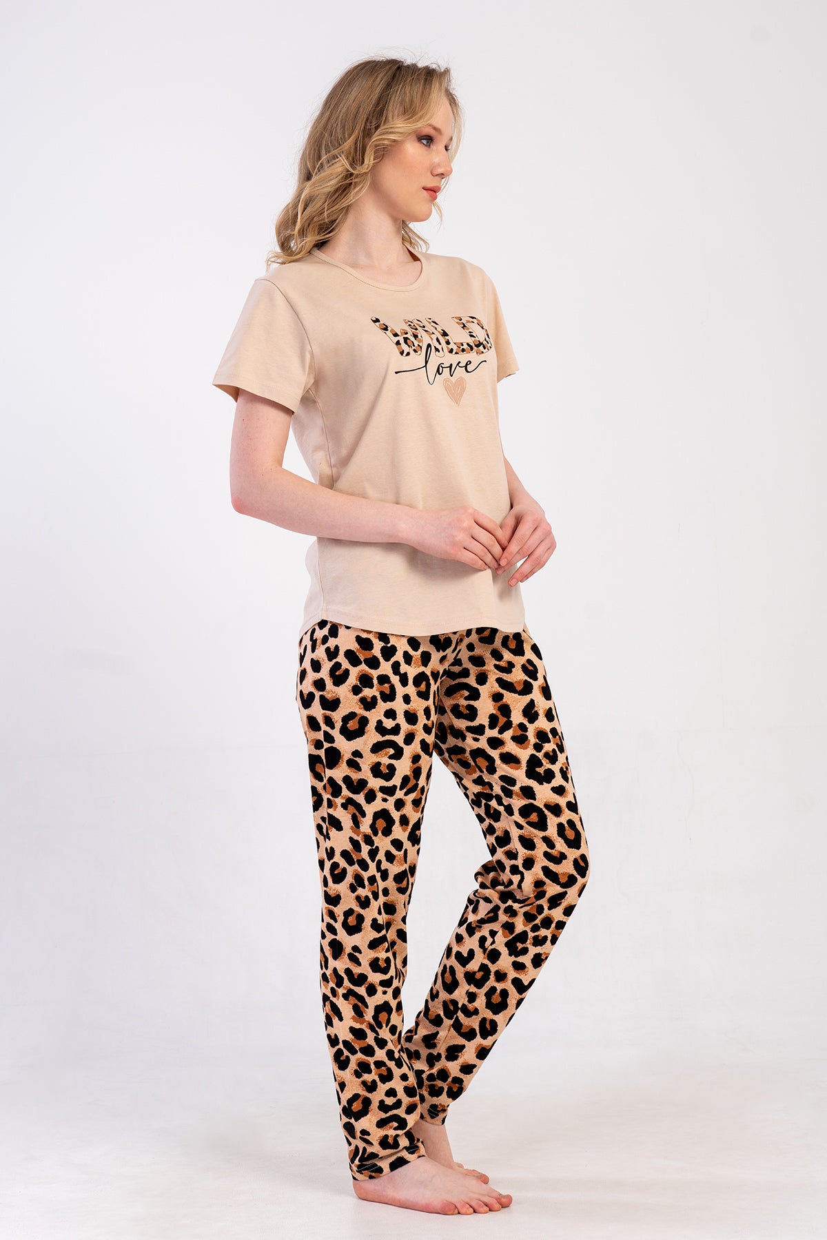 FEMEIE P.SUPREM BATTAL XXL GULER LA BAZA GATULUI MANECA SCURTA SET PIJAMA CU FUSTA OVALA - NEGRU