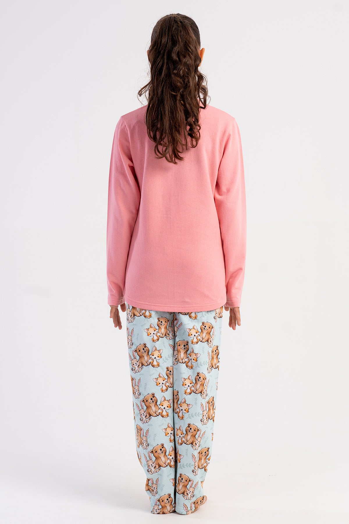 SET PIJAMALE FETE 2 FIRE GUL ROTUND MANECA LUNGA TIV OVAL (7-8/13-14) - ROZ