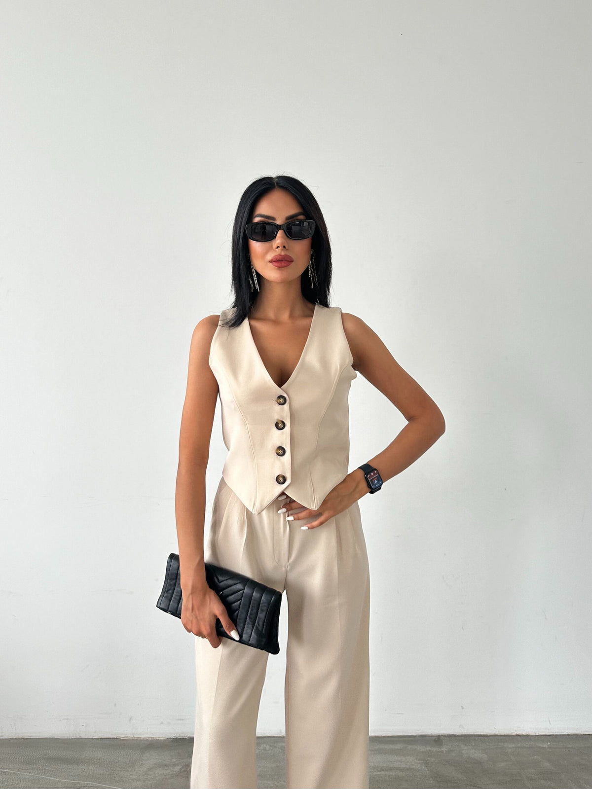 Beige Atlas Lined Vest