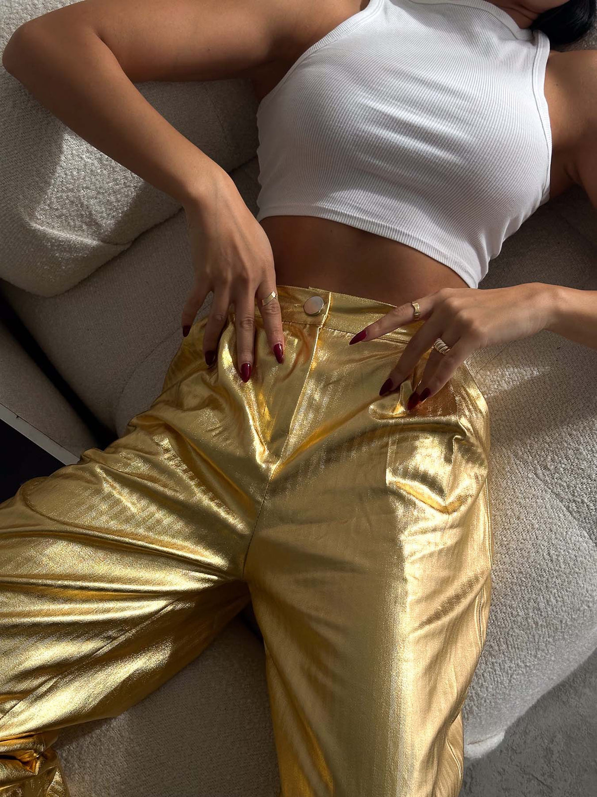 Gold Varak Palazzo Pantolon