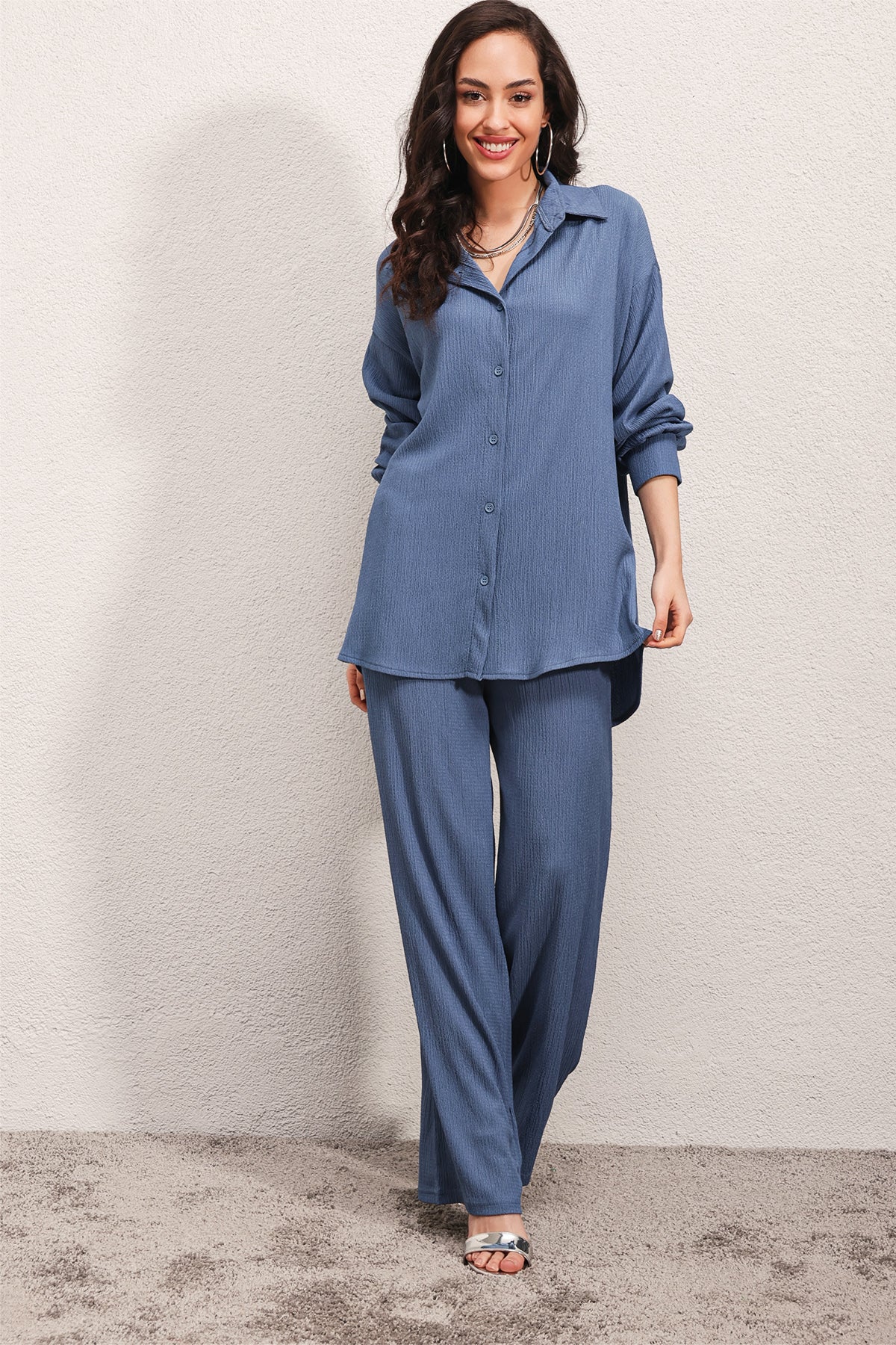 5858 Compleu Tricot Două Piese - Indigo