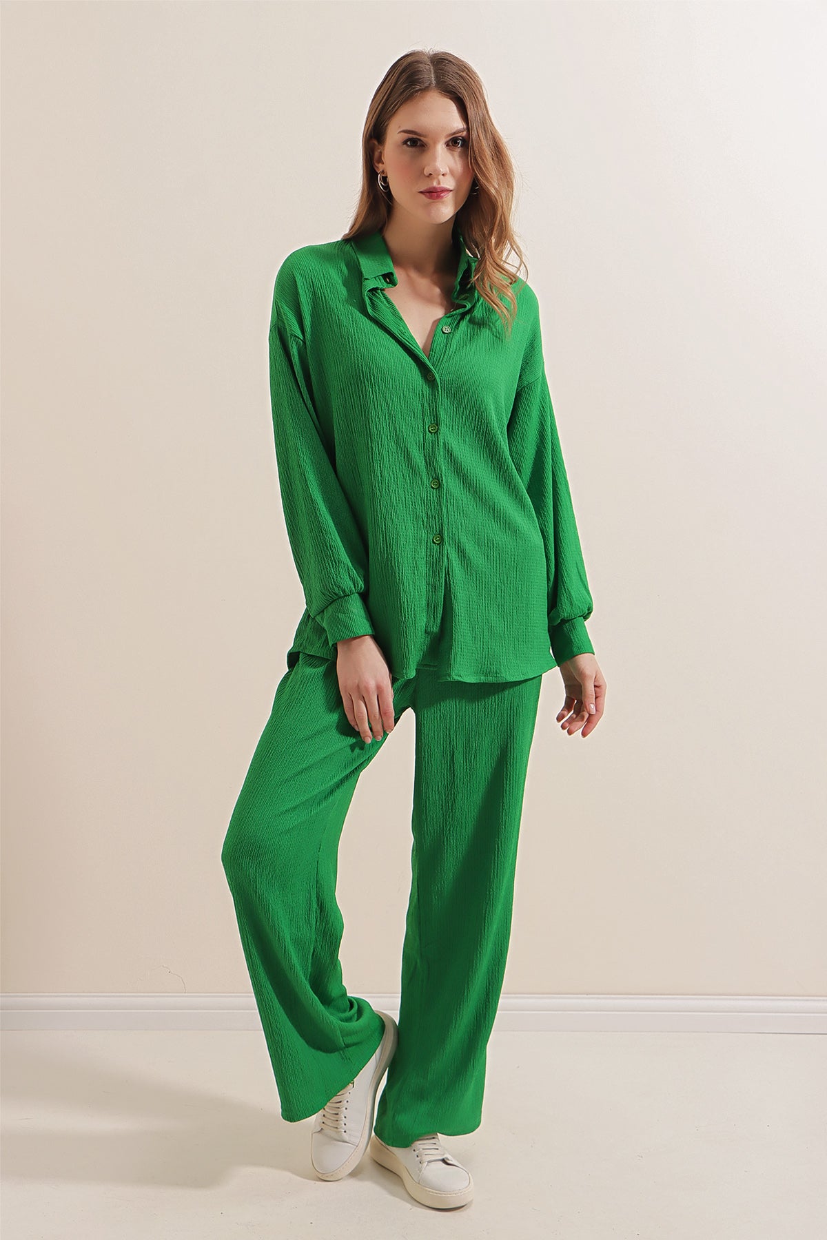 Set tricotat din două piese 5858 - Verde