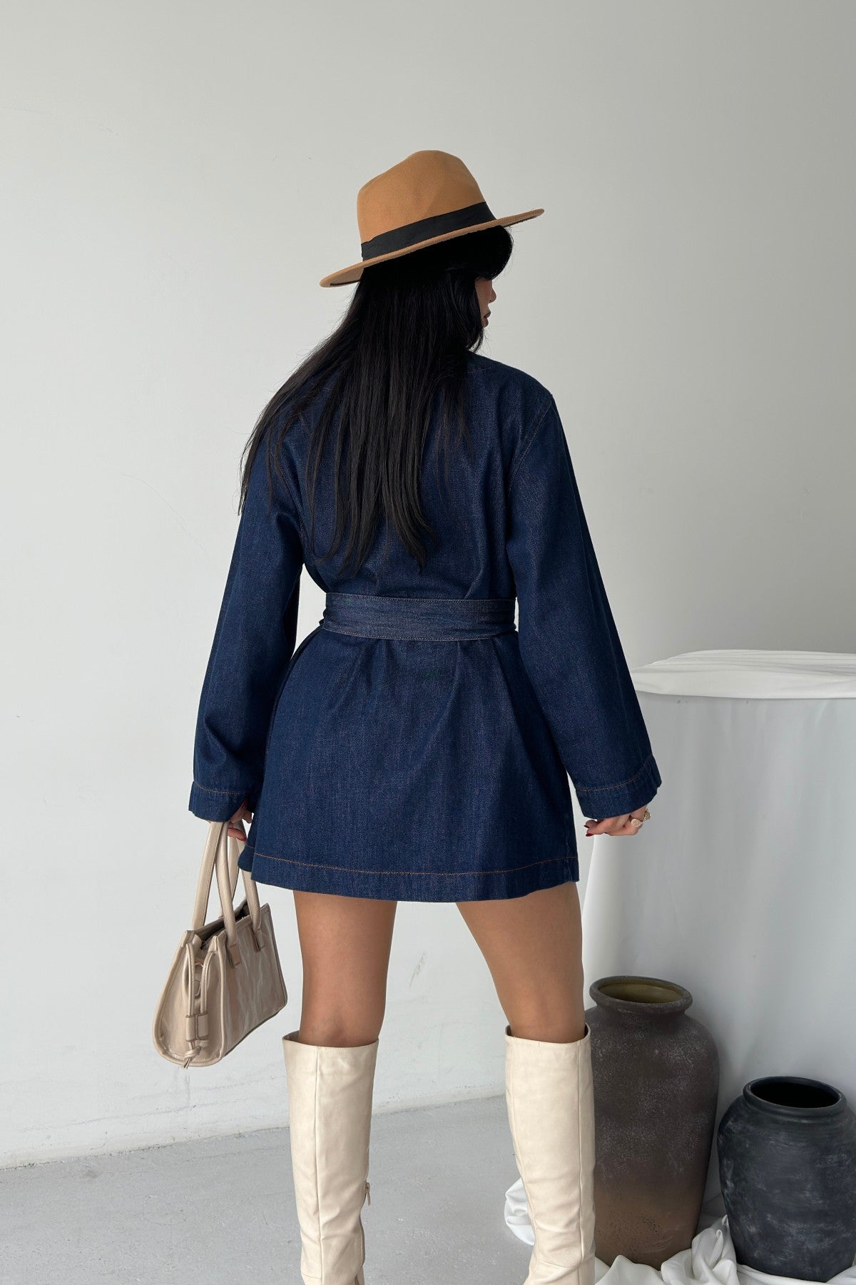 Kuşak Bağlamalı Oversize Ceket 6246