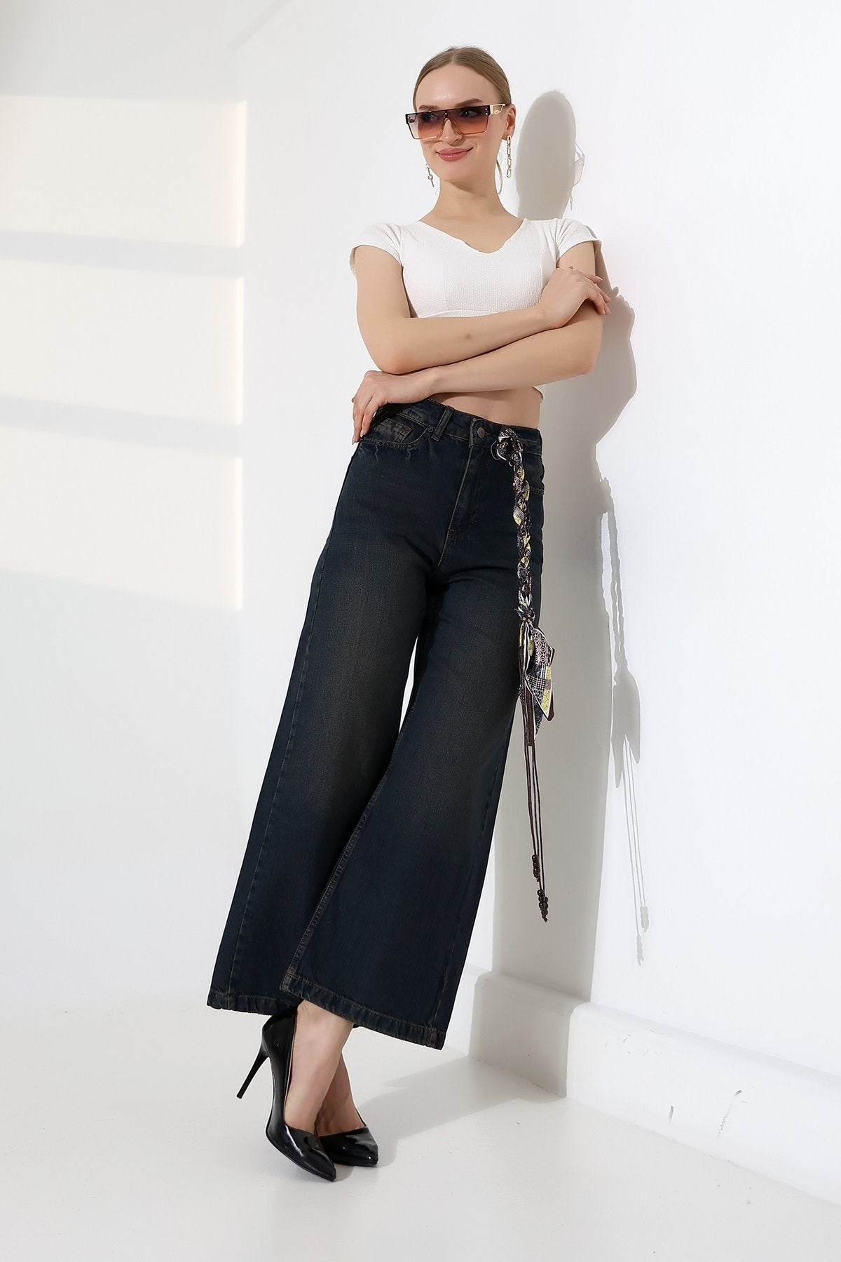 Pantaloni Palazzo Denim 7158