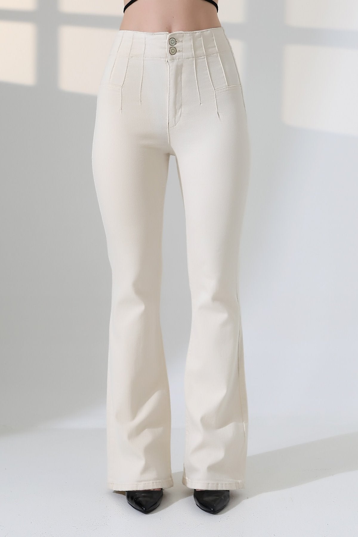 Pantalon Denim Spaniole cu Pliseu 7021
