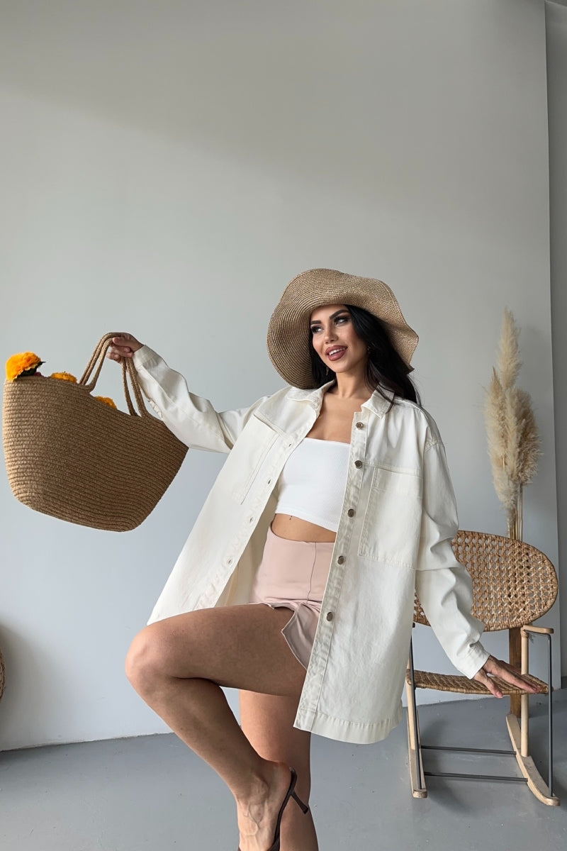 Cămașă Denim cu Buzunare 6097