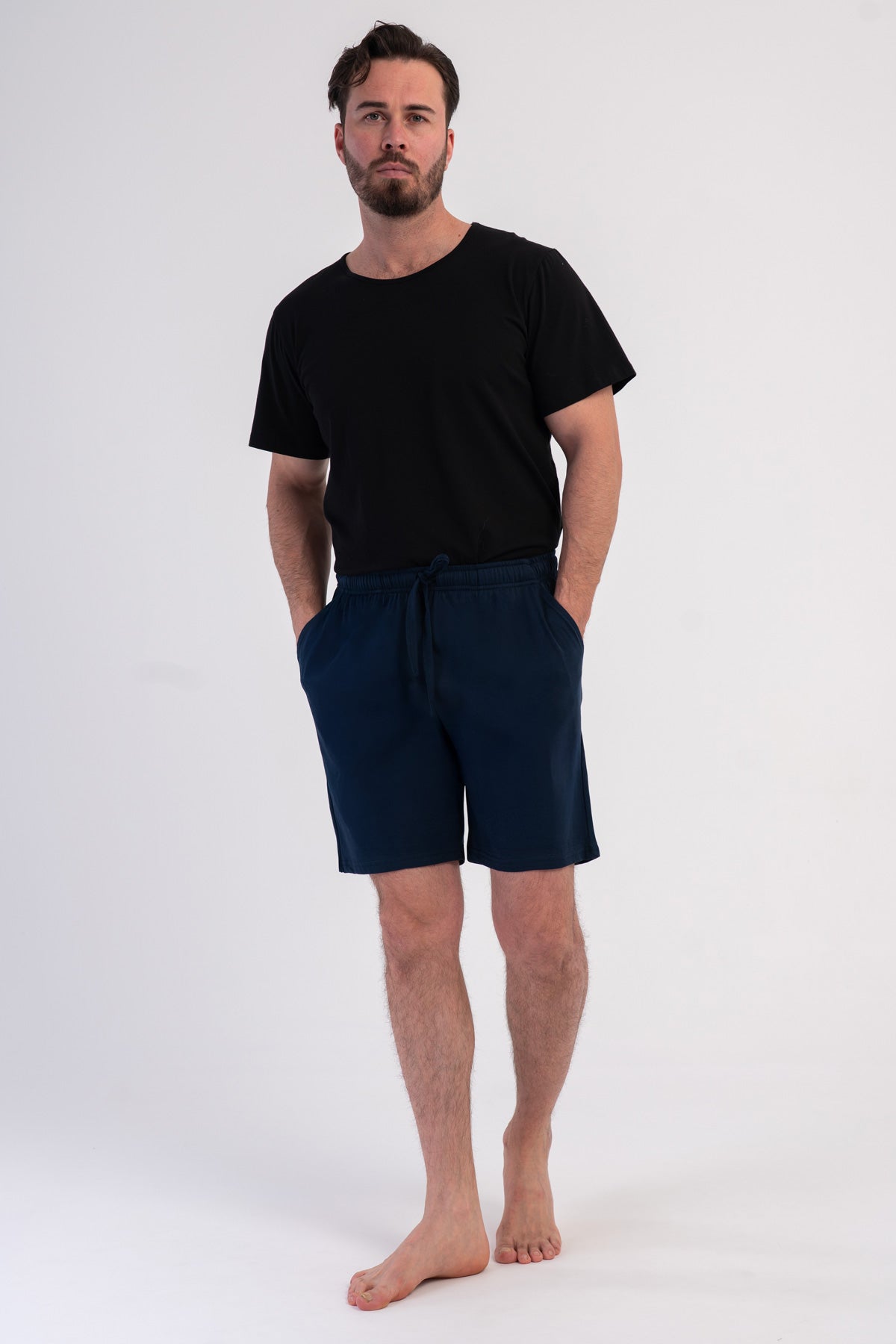 PANTALONI SCURȚI BĂRBAȚI CU BUZUNARE P.SUPREM JOS - ALBASTRU MARIN