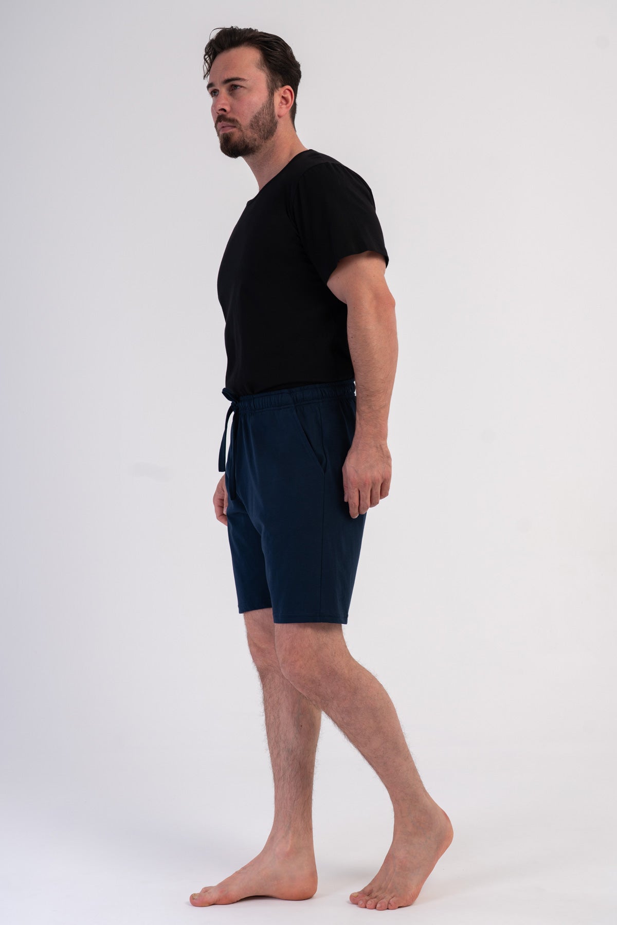 PANTALONI SCURȚI BĂRBAȚI CU BUZUNARE P.SUPREM JOS - ALBASTRU MARIN