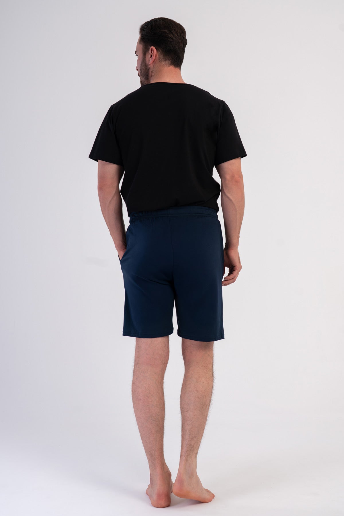 PANTALONI SCURȚI BĂRBAȚI CU BUZUNARE P.SUPREM JOS - ALBASTRU MARIN