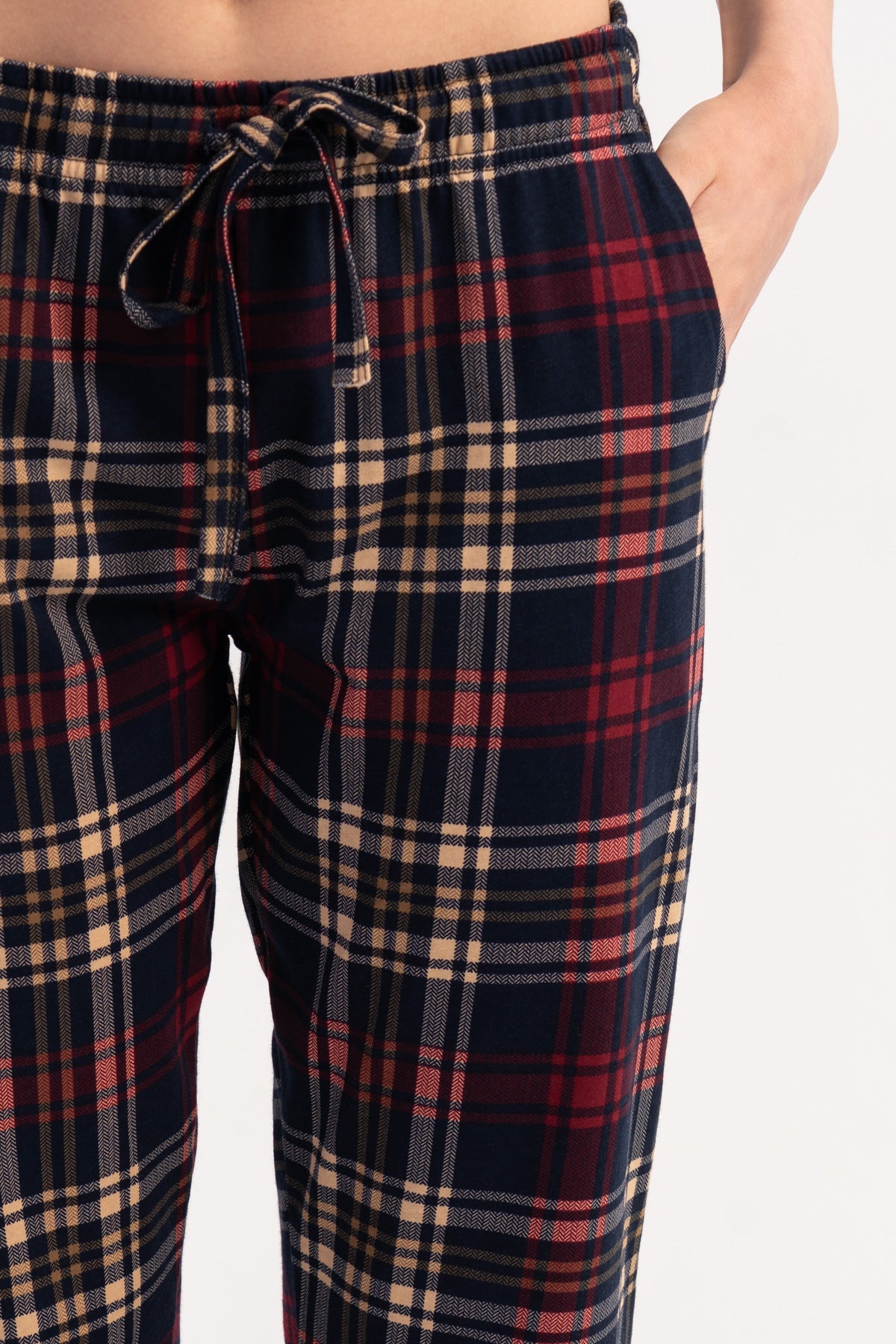 PANTALONI DE PIJAMALE DE DAMĂ P.SUPREM CU BUZUNARE, SINGURI - ALBASTRU MARIN