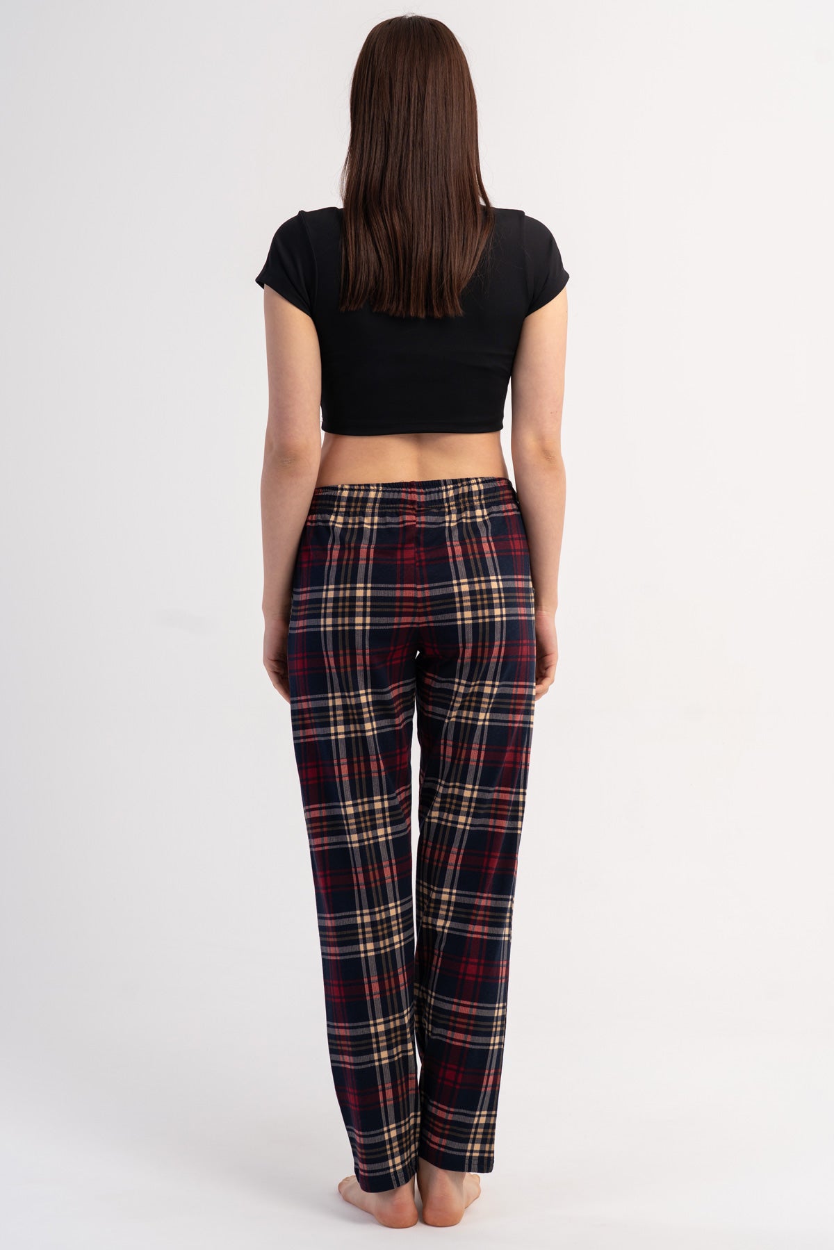 PANTALONI DE PIJAMALE DE DAMĂ P.SUPREM CU BUZUNARE, SINGURI - ALBASTRU MARIN
