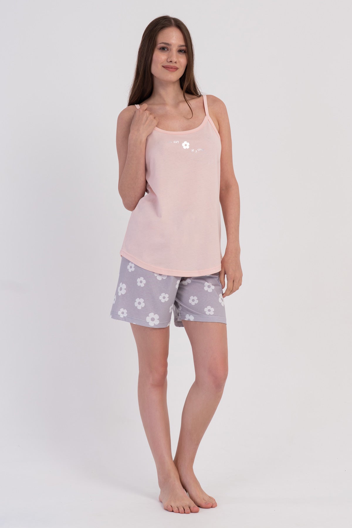 WOMEN'S P.SUPREM IP STRAPPED SKIRT OVAL SORTS SUIT - BABY PINK
