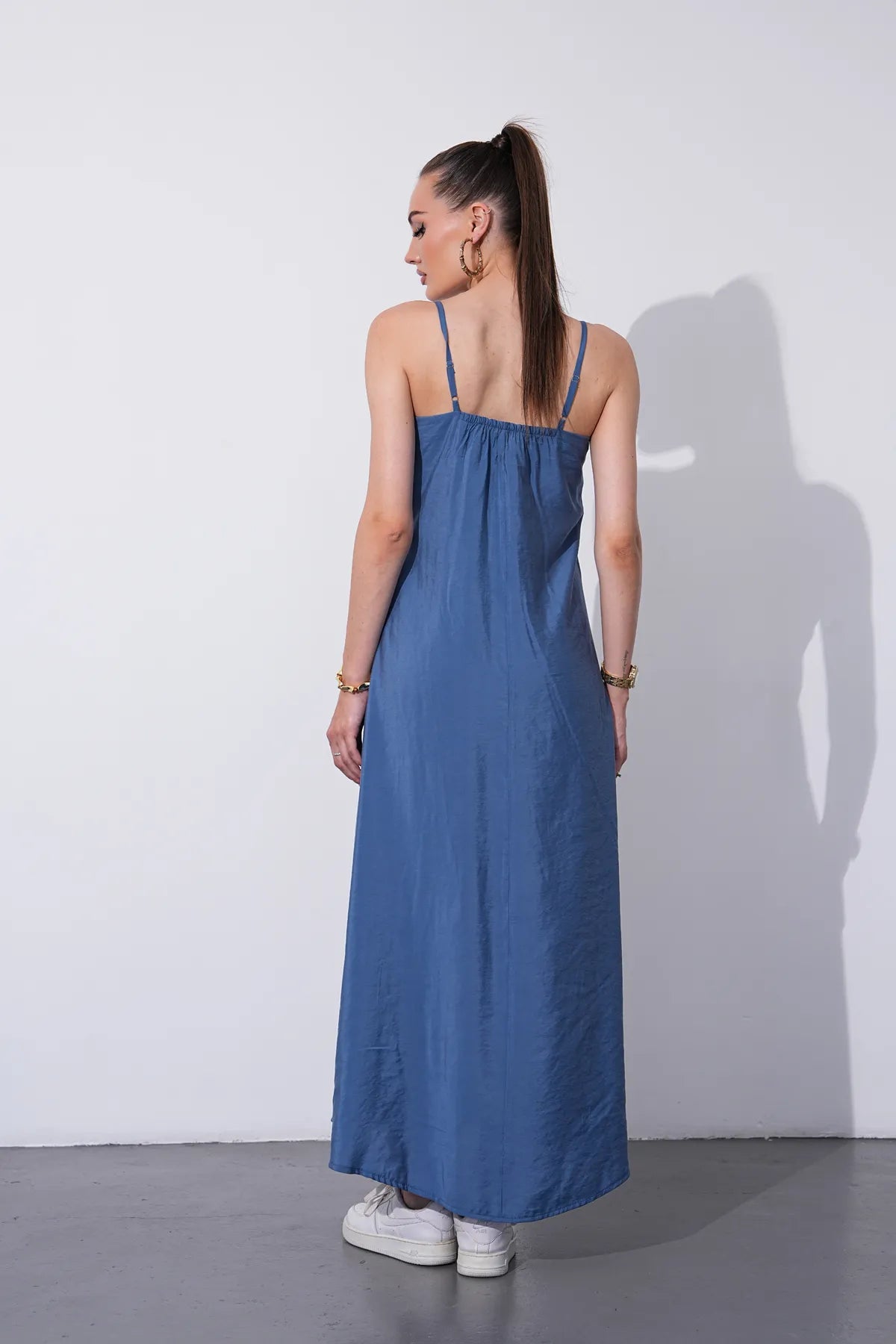 Rochie Modal cu Bretele Decorate cu Margele